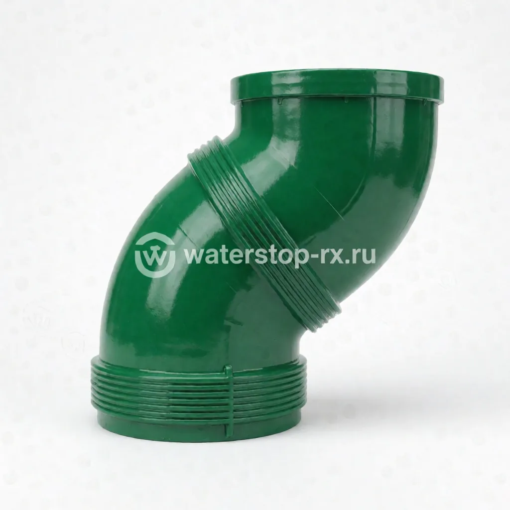 ТН ПВХ 125/82 мм, колено трубы 108°, зеленый, шт.