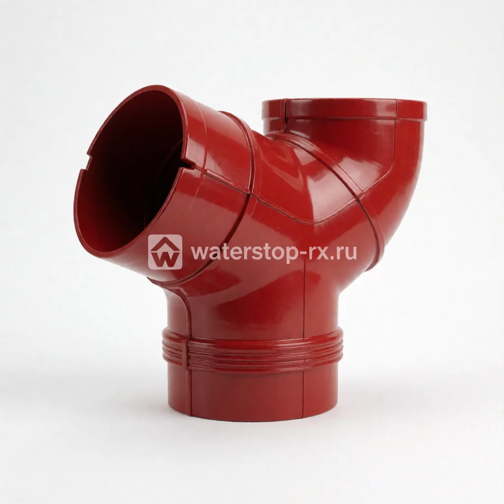 ТН ПВХ 125/82 мм, колено трубы 135°, красный, шт.
